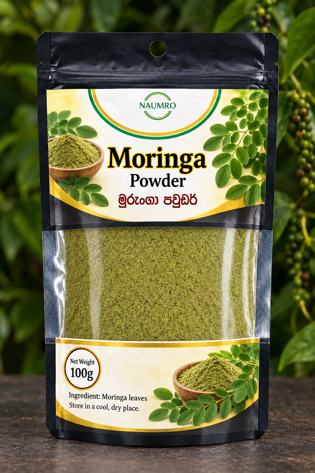 Moringa powder packaging concept