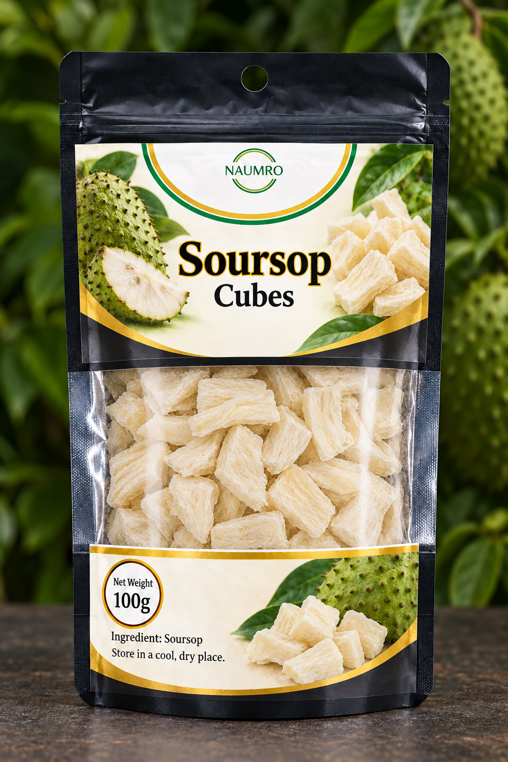 Soursop cubes packaging concept